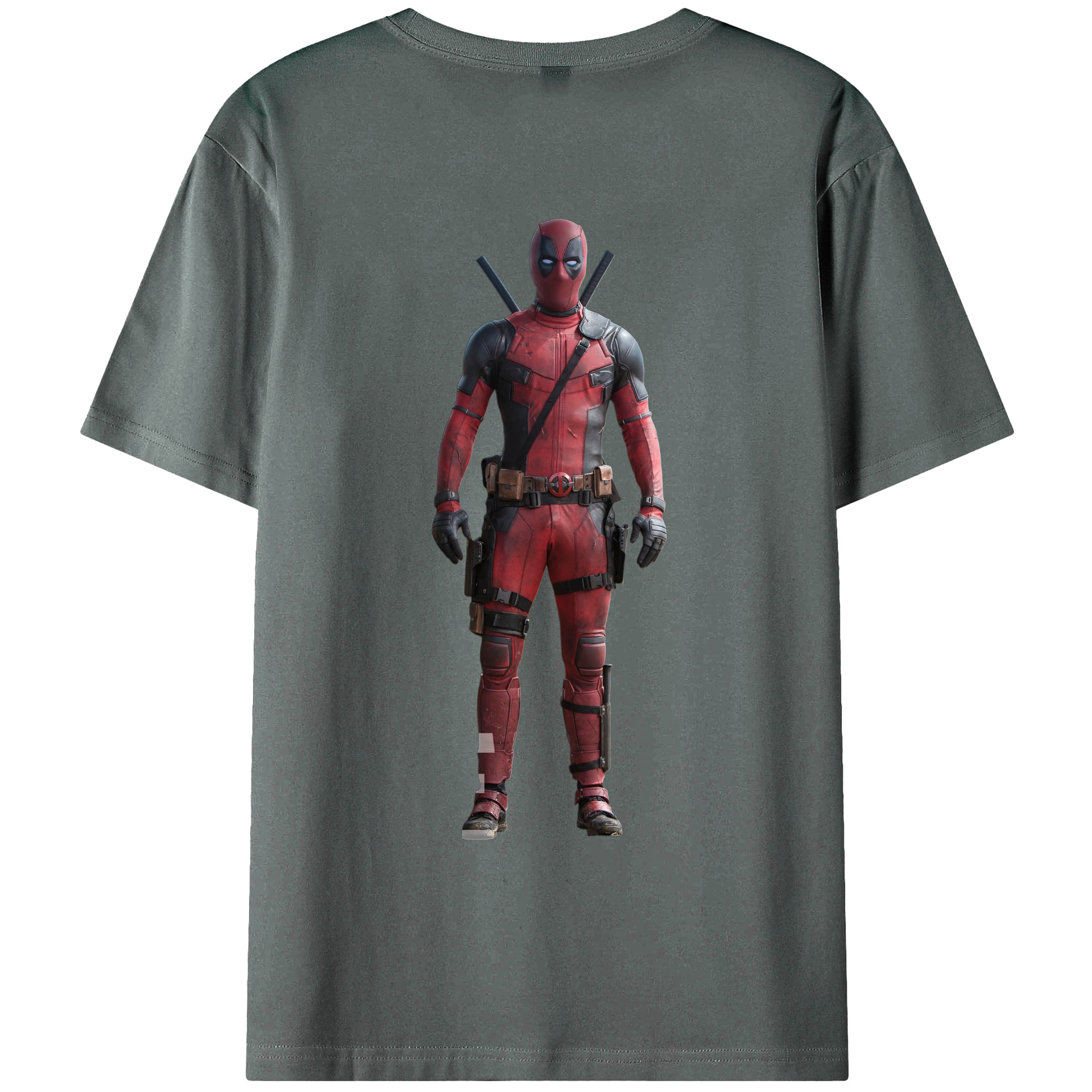 （画像用） Deadpool デッドプール 綿100％ メンズ半袖Tシャツ（バックプリント） 通気性